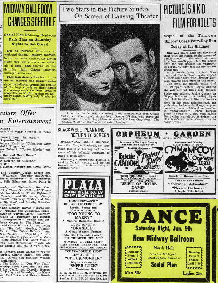 Midway Gardens (Midway Ballroom) - 1931 Article And Ad (newer photo)